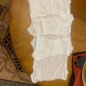 Vintage crocheted edged tea napkins  Set of 4